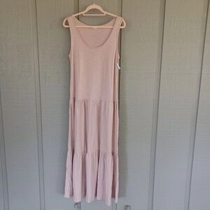 Caslon Dusty Pink Tiered Tank Dress, size L